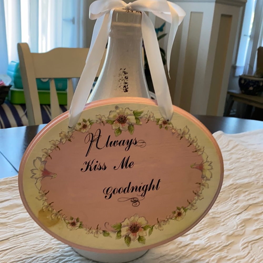 “Always Kiss Me Goodnight” handmade wooden sign